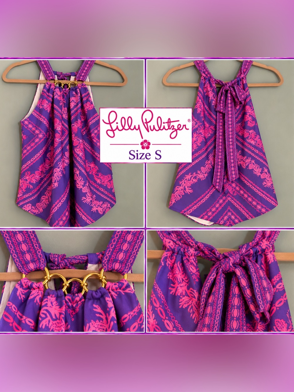 Lilly Pulitzer Purple with Hot Pink Printed Top